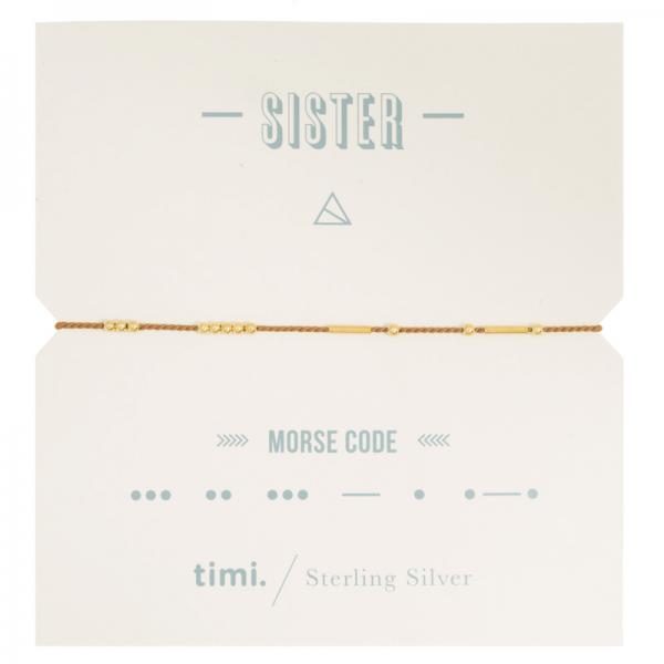 Morse Code Armband - Sister gold