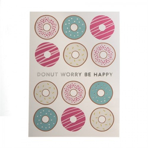 Karte Donut Worry be Happy