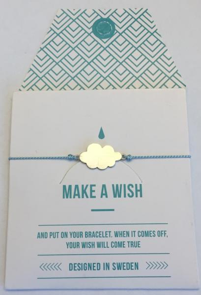 Make a wish Armband - cloud silber - türkis